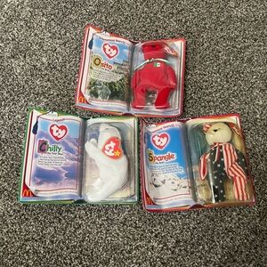Ty Beanie Babies Set - Osito, Chilly, Spangle in box